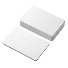 3d blank white cards stacked isolated on transparent background