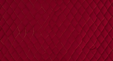 Fototapeta premium Closeup of a luxurious red quilted leather texture with diamond pattern