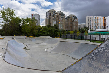 skate park in the urban area of Moscow