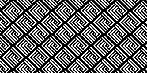Modern abstract square line seamless pattern background. Seamless vintage design for banner and fabric geometric art. Minimal line Seamless geometric pattern with shapes. Decoration and maze ornament.