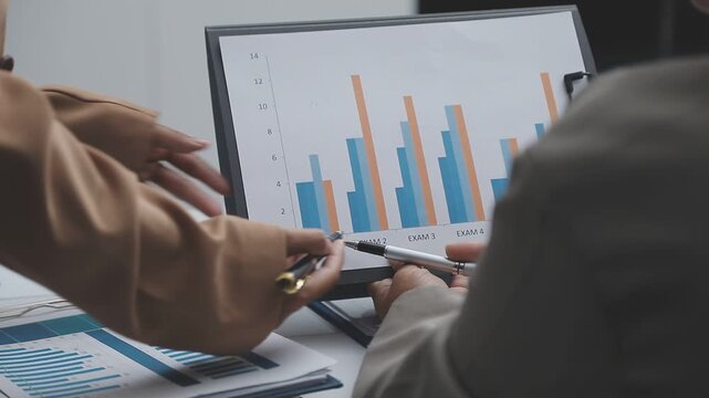 Finances Saving Economy concept. Female accountant or banker use calculator.