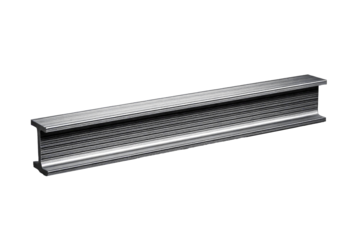 Metal steel rolled rail block construction girder material. Metal steel hard bar icon tube , isolated on transparent or white background