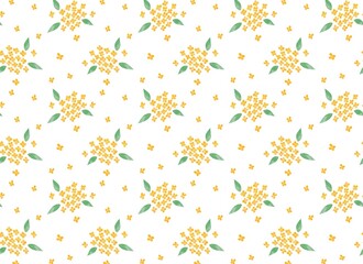 Cute background illustration of osmanthus provisional pattern