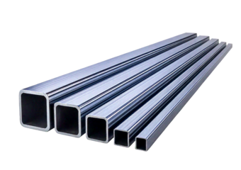 Single rectangular tubing isolated on transparent or white background