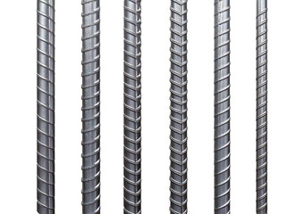 Steel bar isolated on transparent or white background