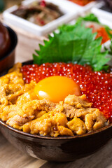 ウニといくら丼の升ランチ