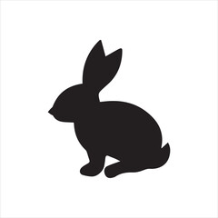 Simple silhouette of bunny rabbit vector illustration for graphic design projects Vector