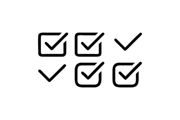 Checkmark and box icons set