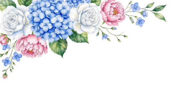 Elegant floral bouquet arrangement watercolor painting