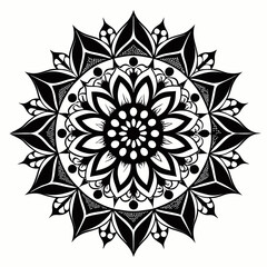 Bridal Mandala vector clean black silhouette design white background