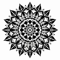 Bridal Mandala vector clean black silhouette design white background