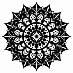 Bridal Mandala vector clean black silhouette design white background