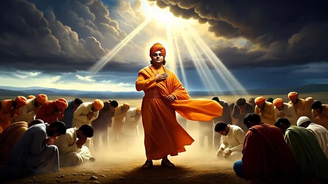 Swami Vivekananda Jayanti Celebration Inspiring Speech on National Youth Day India with Devotees Gathering Under Divine Light