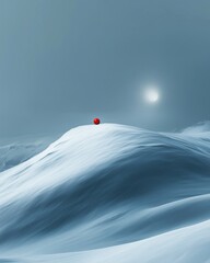 Car covered in snow in a winter landscape