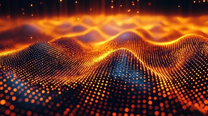 Laser speckle correlation dynamic wave particles golden amber flowing patterns undulating surface three-dimensional depth field optical interference phenomena visualization
