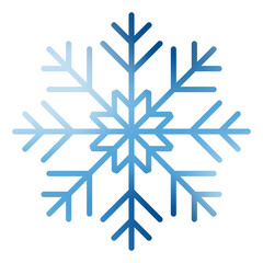 Watercolor snowflake. Artistic blue snowflake with watercolor texture. Snow icon. Winter decoration. Vector illustration