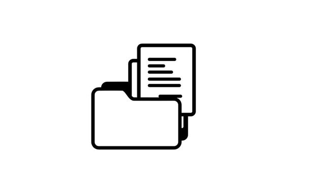 An icon of a folder with documents inside symbolizing data organization, storage, and efficient document management in a digital workspace environment