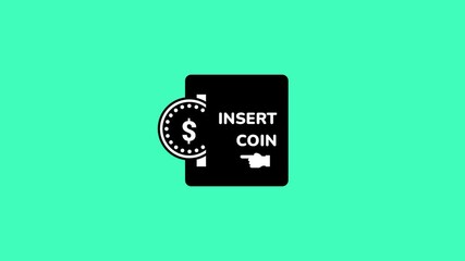 A glowing insert coin screen invites the player to begin their exciting journey into a world filled with challenge, creativity, and endless adventure