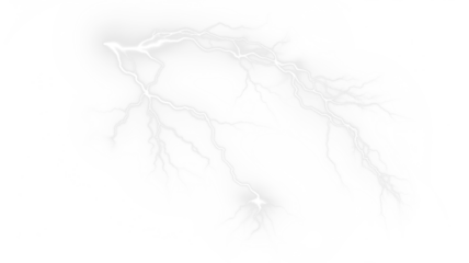 Lightning bolt png overlay illustration with dynamic energy, showcasing intricate details and textures, perfect for creative projects and design applications with copy space