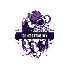 world fiction day banner design. science fiction vector concept