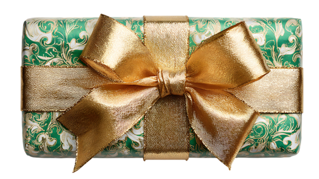 gold bow on a white background