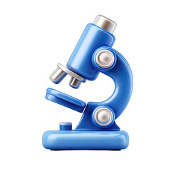 Blue, stylized microscope graphic