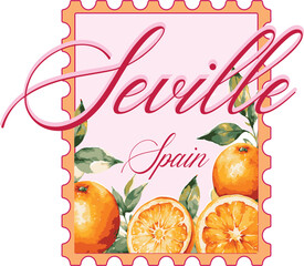 Obraz premium Oranges Amalfi seville lemons limone citrus European cute motifs cherry checker euro Trending t-shirt design Slogan Logo Graphic Vector Tee shirt and apparel print in Mediterranean style vector orange