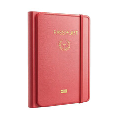 Red passport, upright, leather-like cover