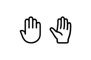 Obraz premium Two line art hands icons with open palms