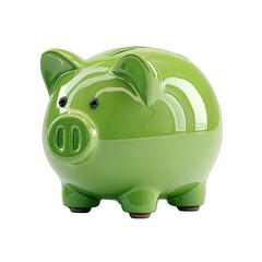 Green piggy bank, glossy finish