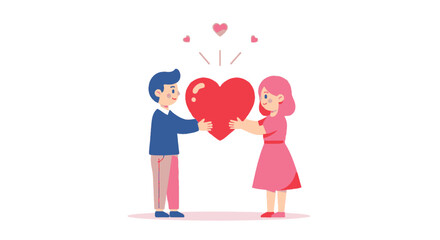 Delivering Love: A Heartfelt Illustration of a Couple Sharing Affection and Joyful Connection