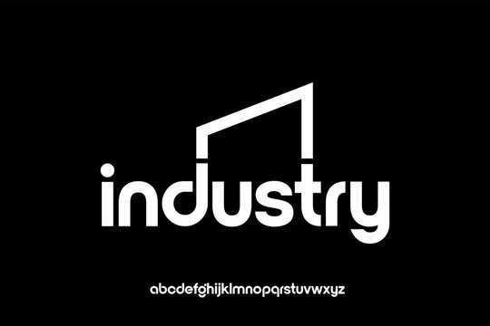 Creative industry wordmark logo with custom lowercase alphabet font.