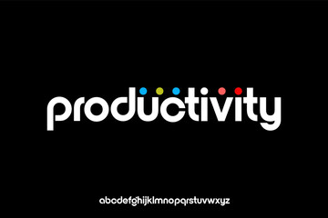 Fototapeta premium Modern lowercase alphabet font with colorful dots for productivity branding.