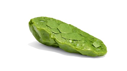 Raw Olivine Stone on White Background