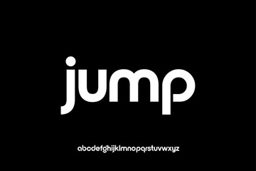 Modern minimalist lowercase alphabet font named Jump.