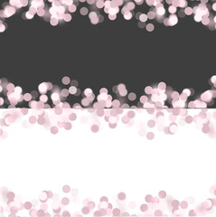 Light blur garland with overlapping luminous circles. Sparkling festive border and shiny