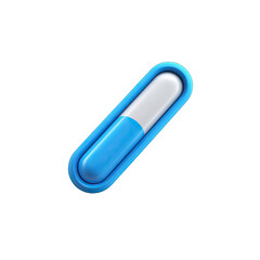 Blue and white pill, oval shape