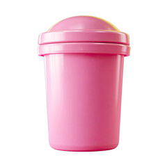 Pink, cylindrical, insulated drink container
