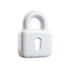 White 3D padlock icon
