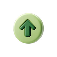 Round light green button with dark green upward arrow