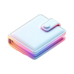 Light-gray wallet, 3D style, vibrant gradient