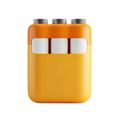 Orange rectangular case with three white cylindrical objects