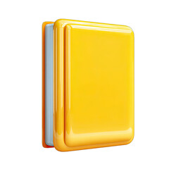 Yellow book icon, glossy, 3D
