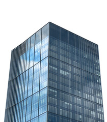 Tall skyscraper. Corporate glass tower with futuristic facade representing architecture, finance,
