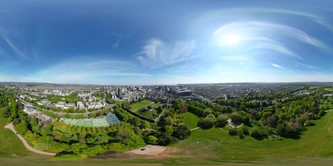 360° Aerial Panorama of Cardiff City Featuring Cardiff Castle and Bute Park, Wales - 2/2