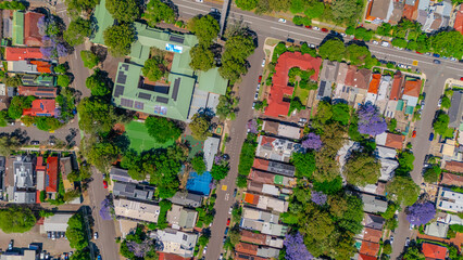 Panorama Drone Aerial view of Summer Hill Lewisham Ashfield of Suburban federation residential...