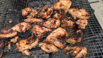 chicken meat on the grill