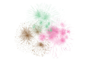 Obraz premium FireworkExplosion of pink, brown and green paint splashes with black background