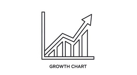 Growth Chart Icon With Upward Trend Arrow