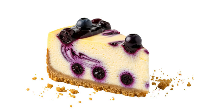 Indulge in a decadent slice of creamy blueberry cheesecake, a perfect treat for any dessert lover seeking sweet perfection and vibrant flavor.